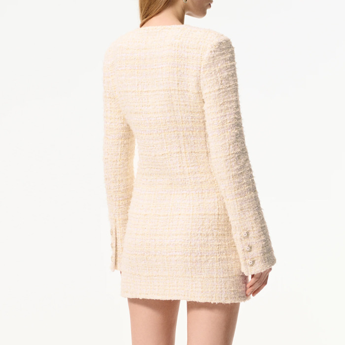 CHANEL Short dress Cotton Tweed Ecru #381530