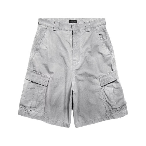 Balenciaga Zip Fly Dirty Effect Cargo Shorts #381524