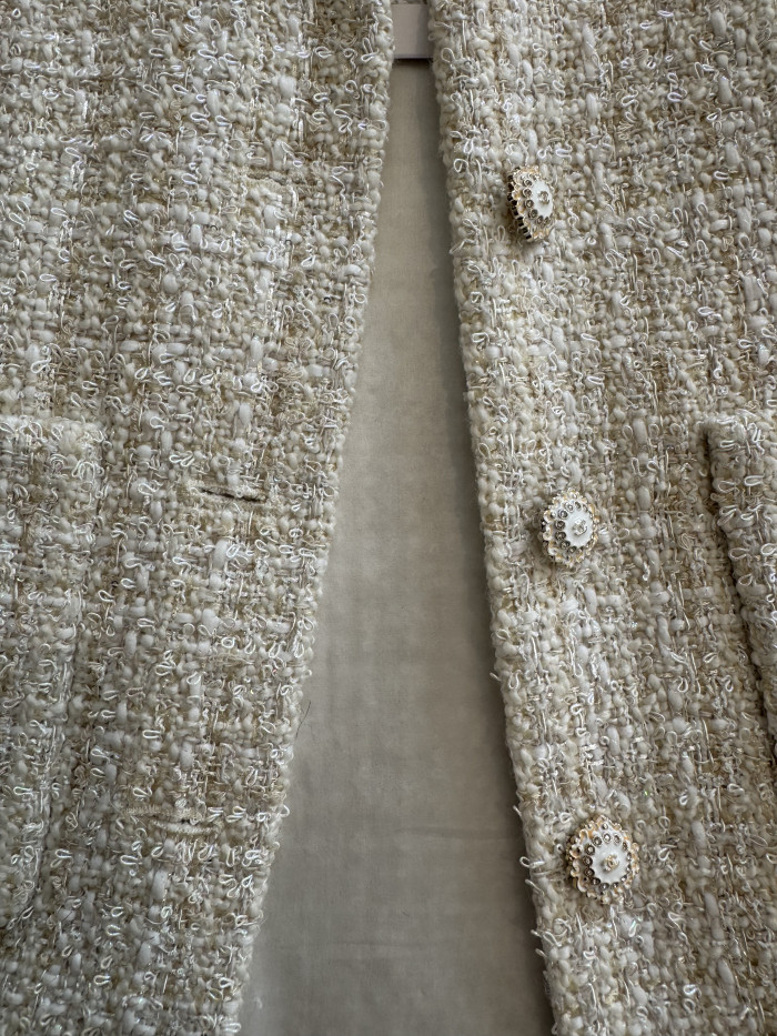 CHANEL Short dress Cotton Tweed Ecru #381530