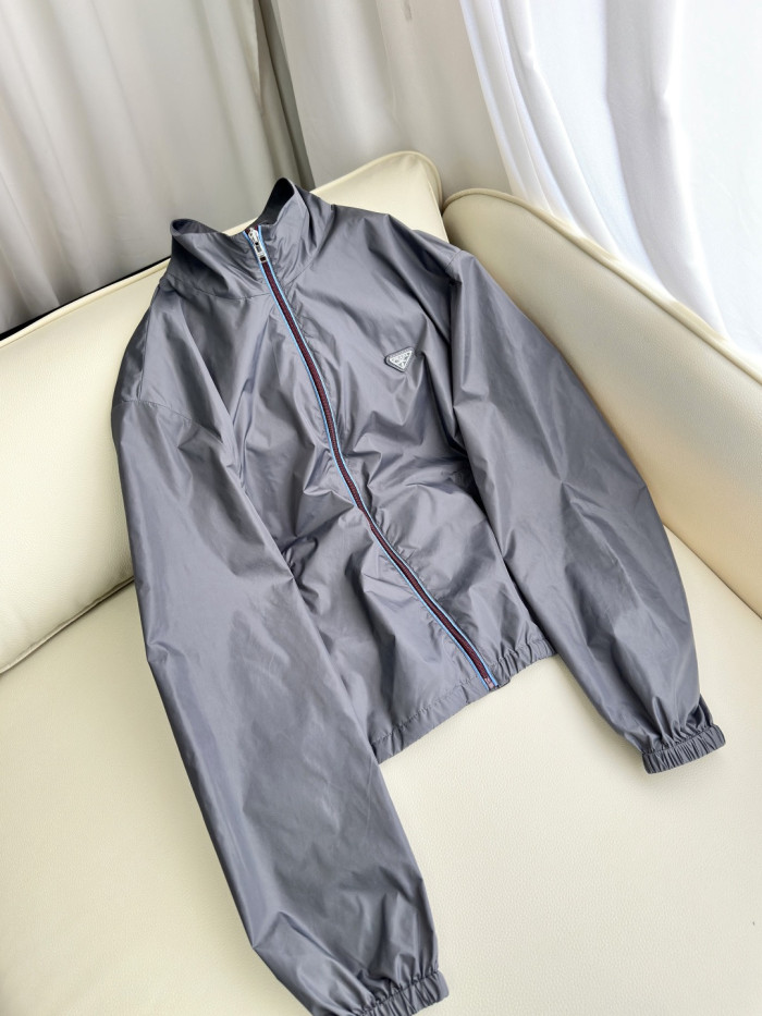 PRADA Iron Gray light Blue Re-nylon Jacket #381474