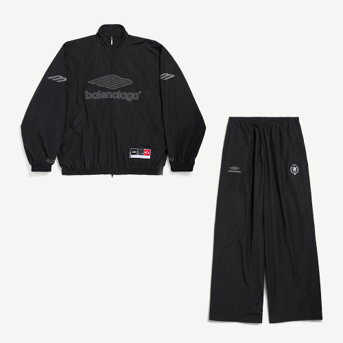 Balenciaga Men's 3b Football Tracksuit Jacket Football Baggy Sweatpants in Black #381569