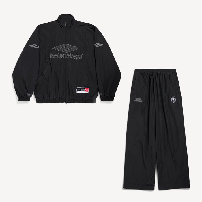 Balenciaga Men's 3b Football Tracksuit Jacket Football Baggy Sweatpants in Black #381569