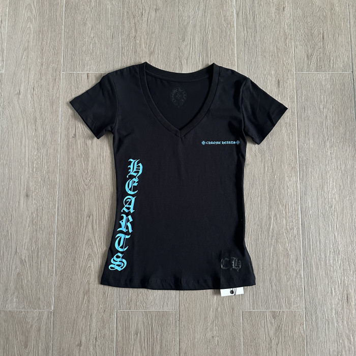 Chrome Hearts V-neck Printed Short Sleeves #381573