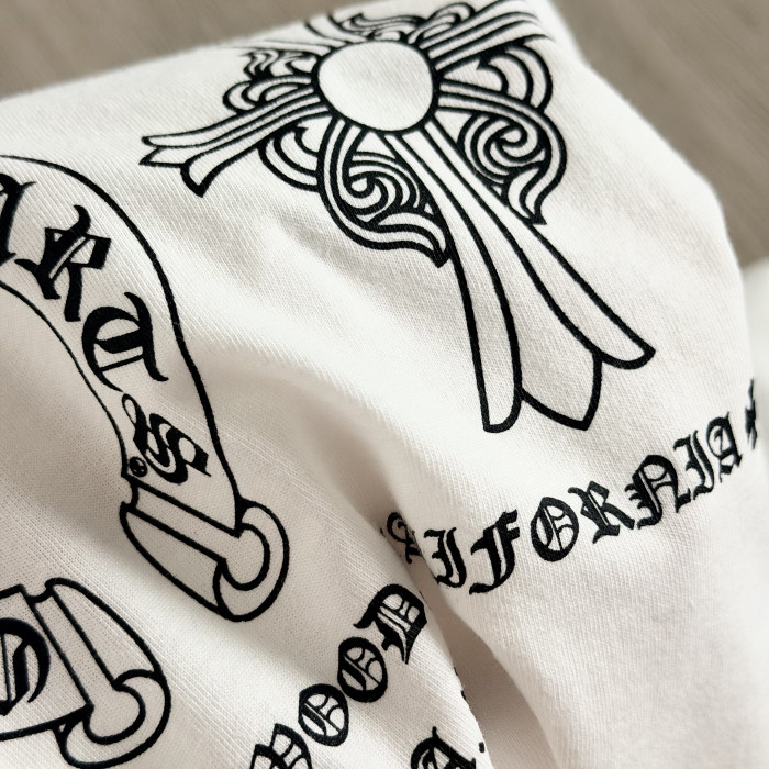 Chrome Hearts V-neck Printed Short Sleeves #381573
