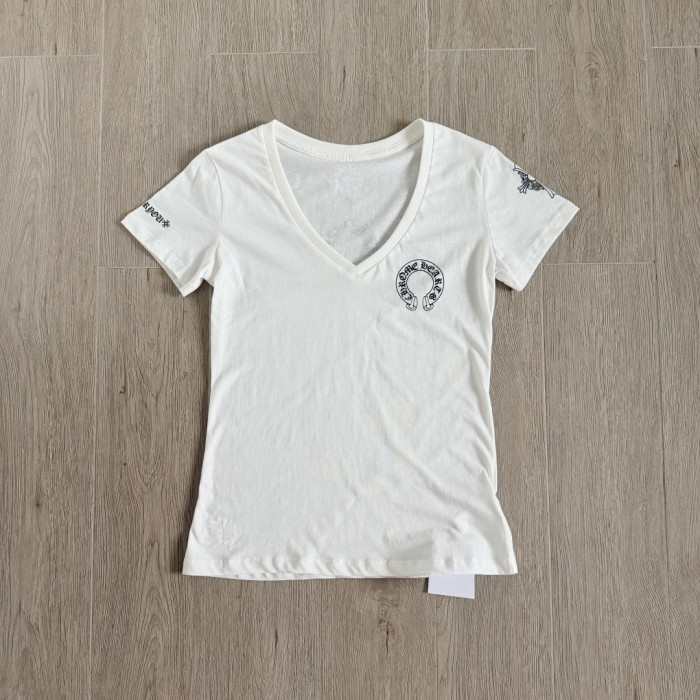 Chrome Hearts V-neck Printed Short Sleeves #381573