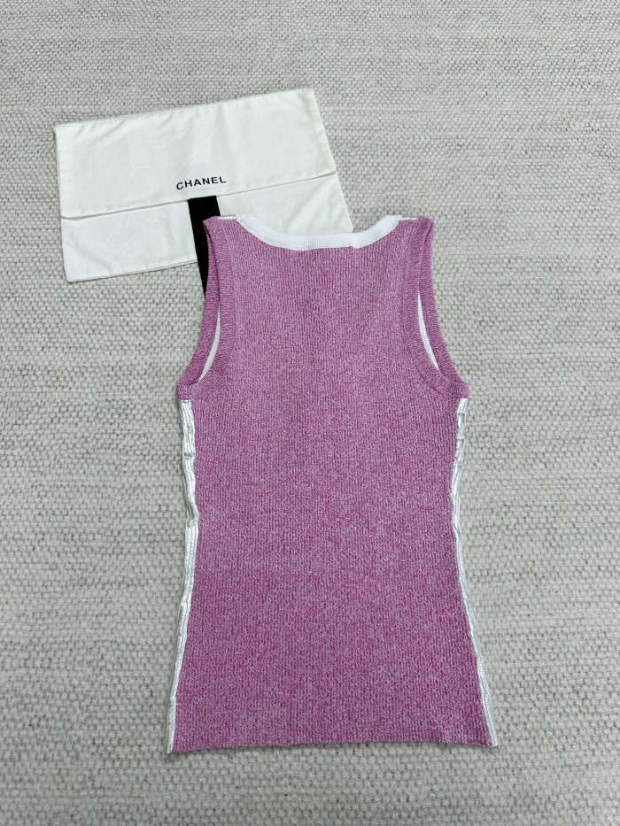 Chanel Top Qualitu Version Cotton Silver Vest#381749