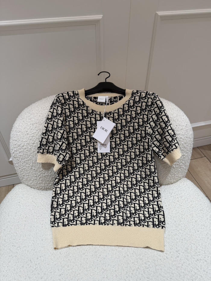 Dior Oblique Knitted Short Sleeves #381596