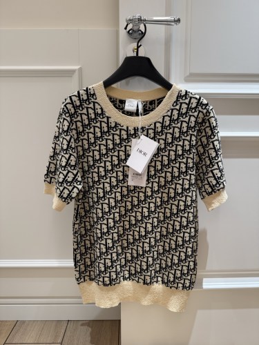 Dior Oblique Knitted Short Sleeves #381596