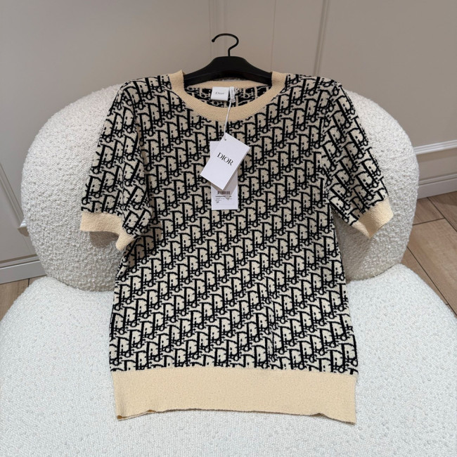 Dior Oblique Knitted Short Sleeves #381596