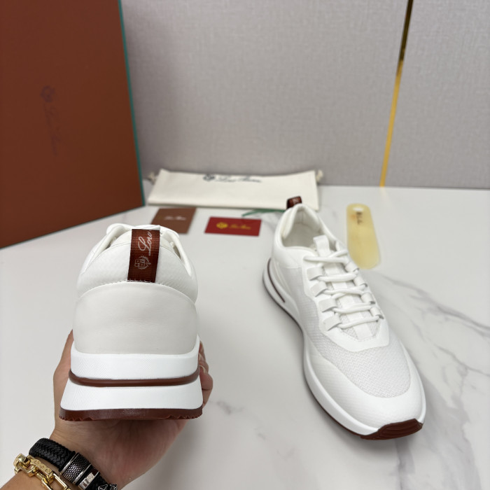 Loro Piana Week End Walk Mesh Cowhide Suede Casual Sneakers #381648