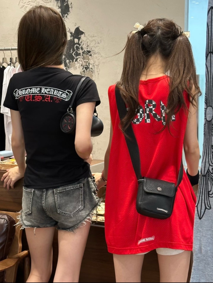 Chrome Hearts V-neck Cotton Short Sleeves #381614