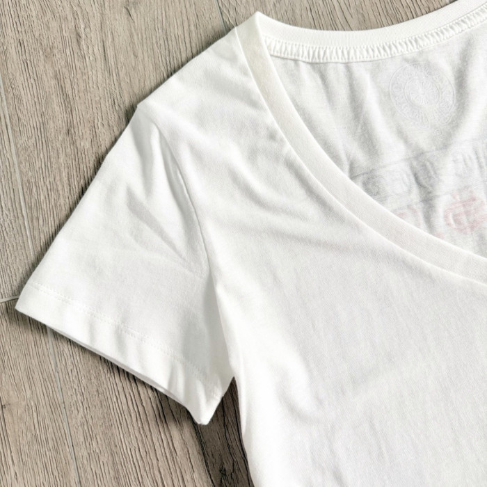 Chrome Hearts V-neck Cotton Short Sleeves #381614