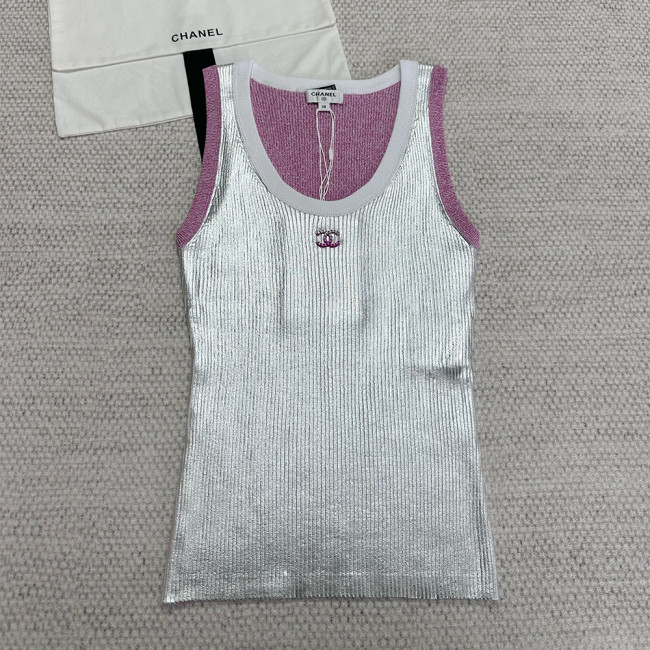 Chanel Top Qualitu Version Cotton Silver Vest#381749