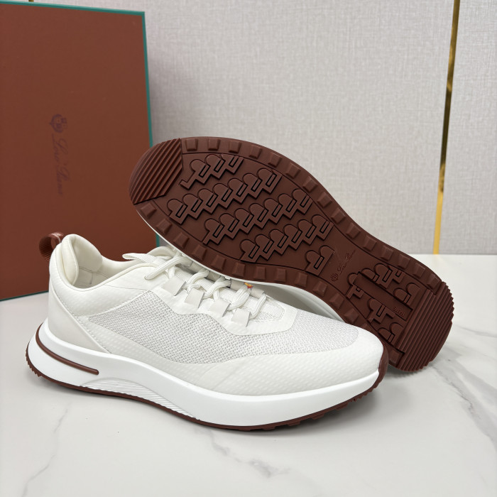 Loro Piana Week End Walk Mesh Cowhide Suede Casual Sneakers #381648