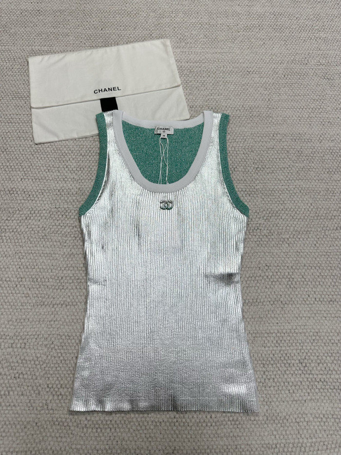 Chanel Top Qualitu Version Cotton Silver Vest#381749