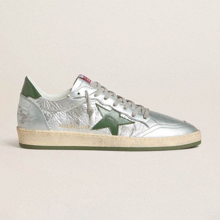 Golden Goose Ball Star in Gray Suede With Leather Star and Nappa Leather #382031