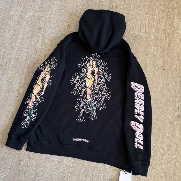 Chrome Hearts Thorn Beauty Zipper Hooded Sweatshirt Trousers Suit #335243