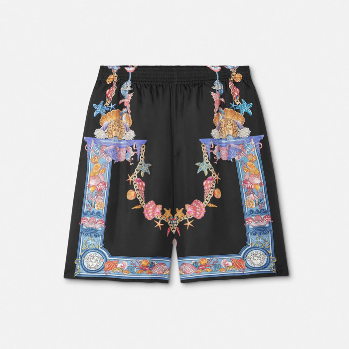 VERSACE Coral Theatre Silk Shorts #382220
