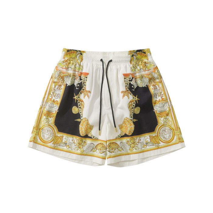 VERSACE Coral Theatre Silk Shorts #382220
