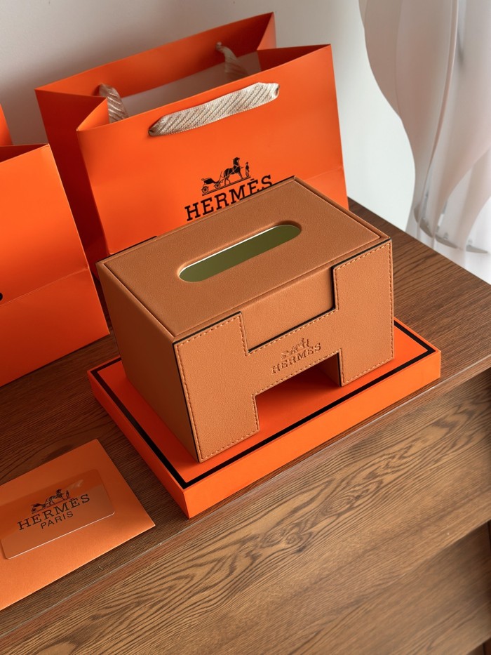 Hermès Genuine Leather Tissue Box#382075