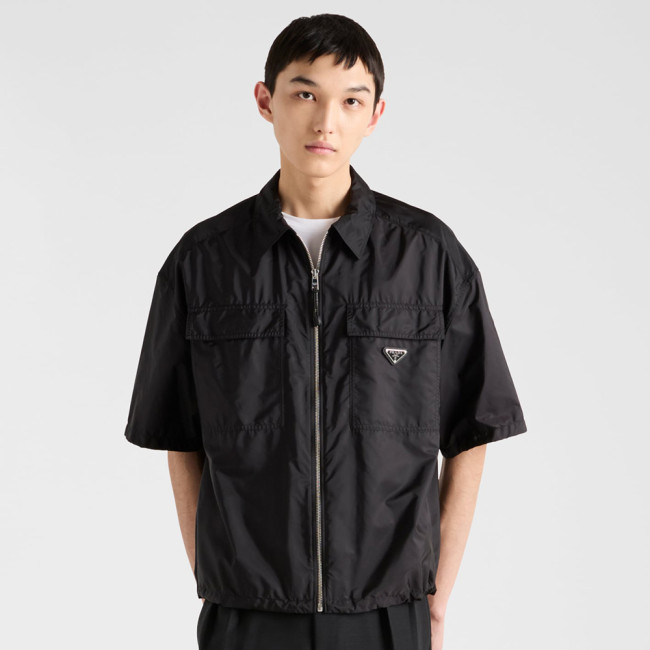 PRADA Black Short-sleeve Light Re-nylon Shirt #382086