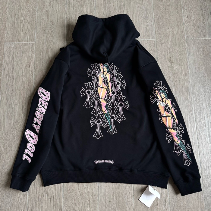 Chrome Hearts Thorn Beauty Zipper Hooded Sweatshirt Trousers Suit #335243