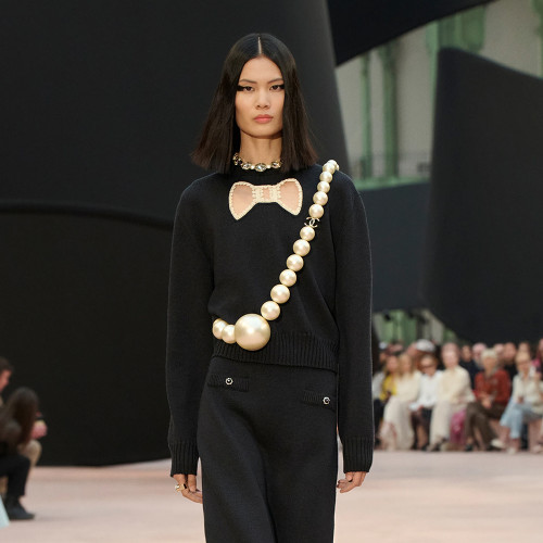 Chanel Sweater Silk Wool Black Ecru #378569