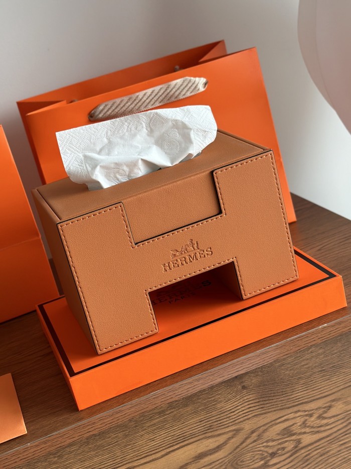 Hermès Genuine Leather Tissue Box#382075
