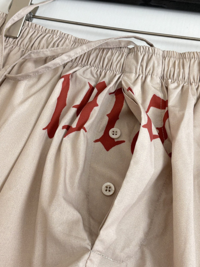  Balenciaga White Tattoo Wide Fit Shorts Shirt in Cotton Poplin #382148