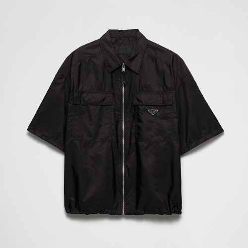 PRADA Black Short-sleeve Light Re-nylon Shirt #382086