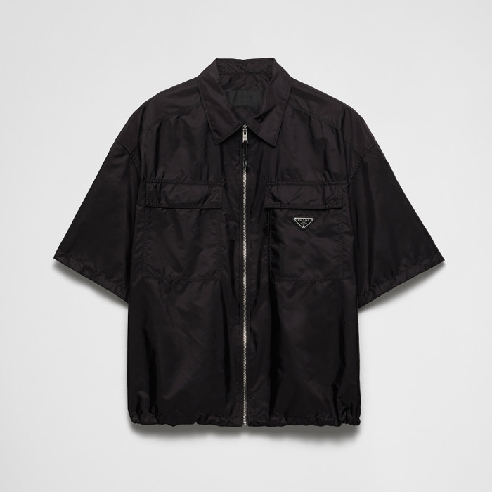 PRADA Black Short-sleeve Light Re-nylon Shirt #382086