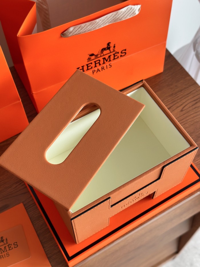 Hermès Genuine Leather Tissue Box#382075