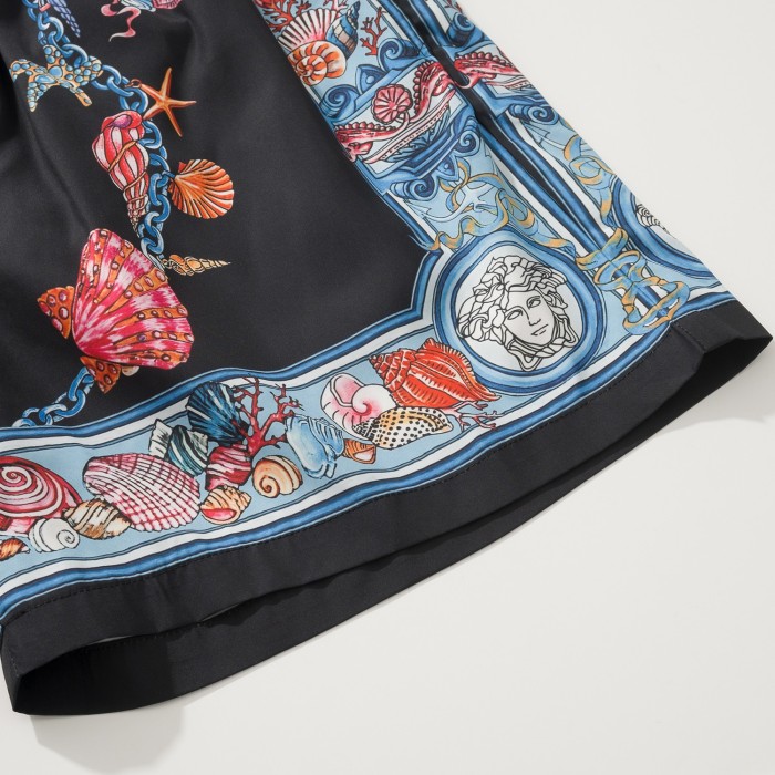 VERSACE Coral Theatre Silk Shorts #382220