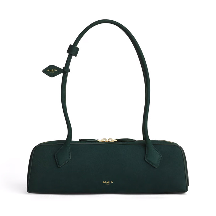 Alaïa Raspberry Le Teckel Medium Bag in Nubuck #320545