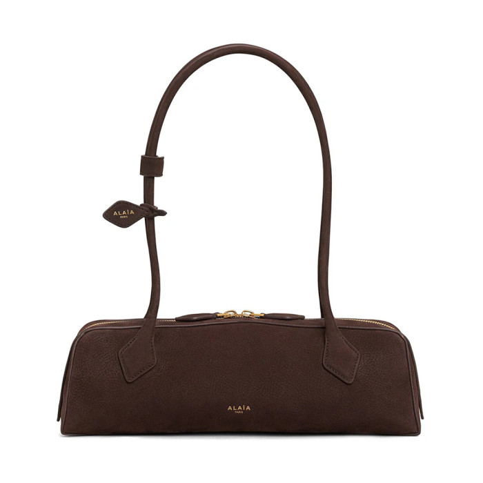 Alaïa Raspberry Le Teckel Medium Bag in Nubuck #320545