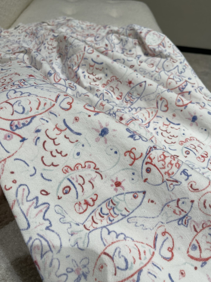 Chanel Painted Fish Wide Leg Pants #379139