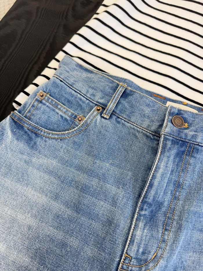 Celine Cotton Denim Shorts #382513