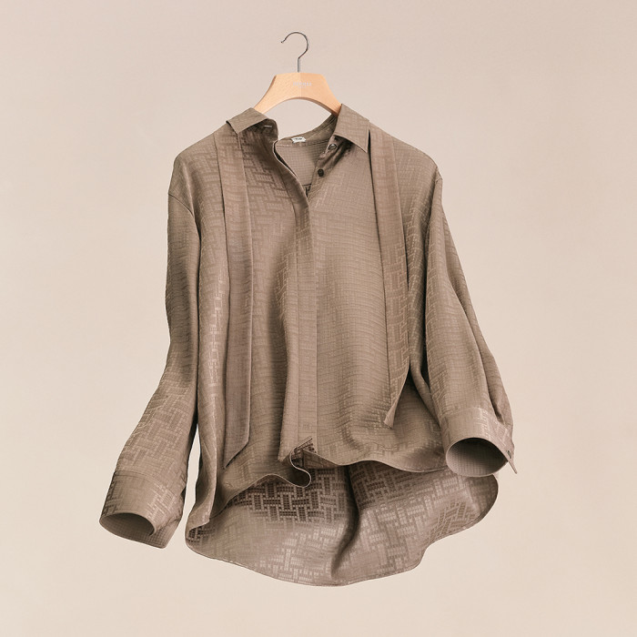 Hermès Mosaique Ascot Collar Shirt Pants #382336