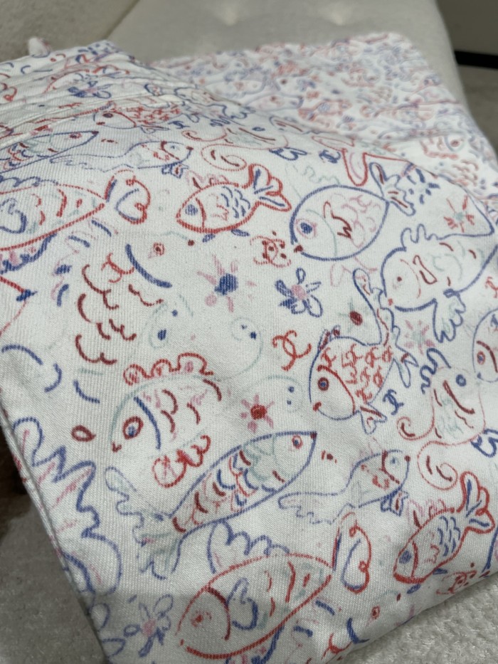 Chanel Painted Fish Wide Leg Pants #379139