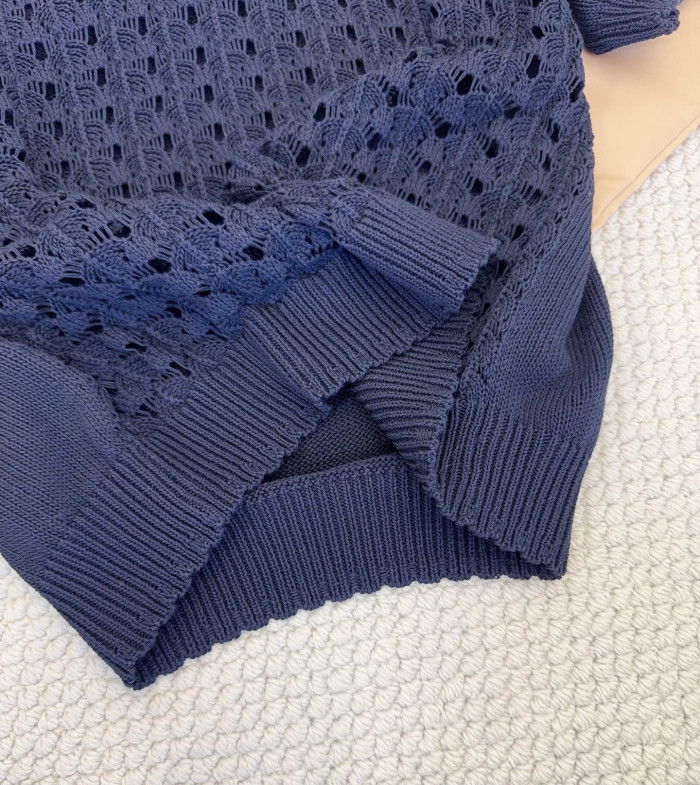 MiuMiu Navy Cotton Polo Shirt #382341