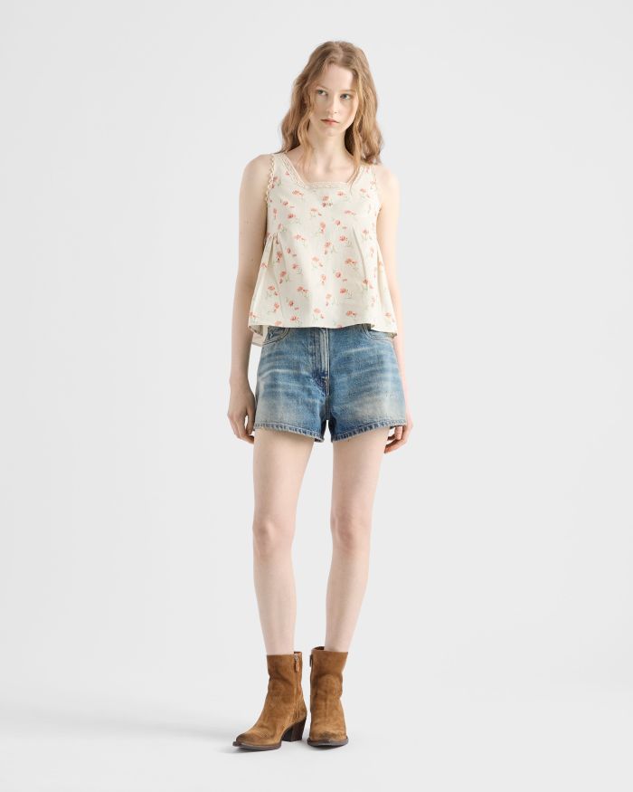 PRADA Navy Denim Shorts #382443
