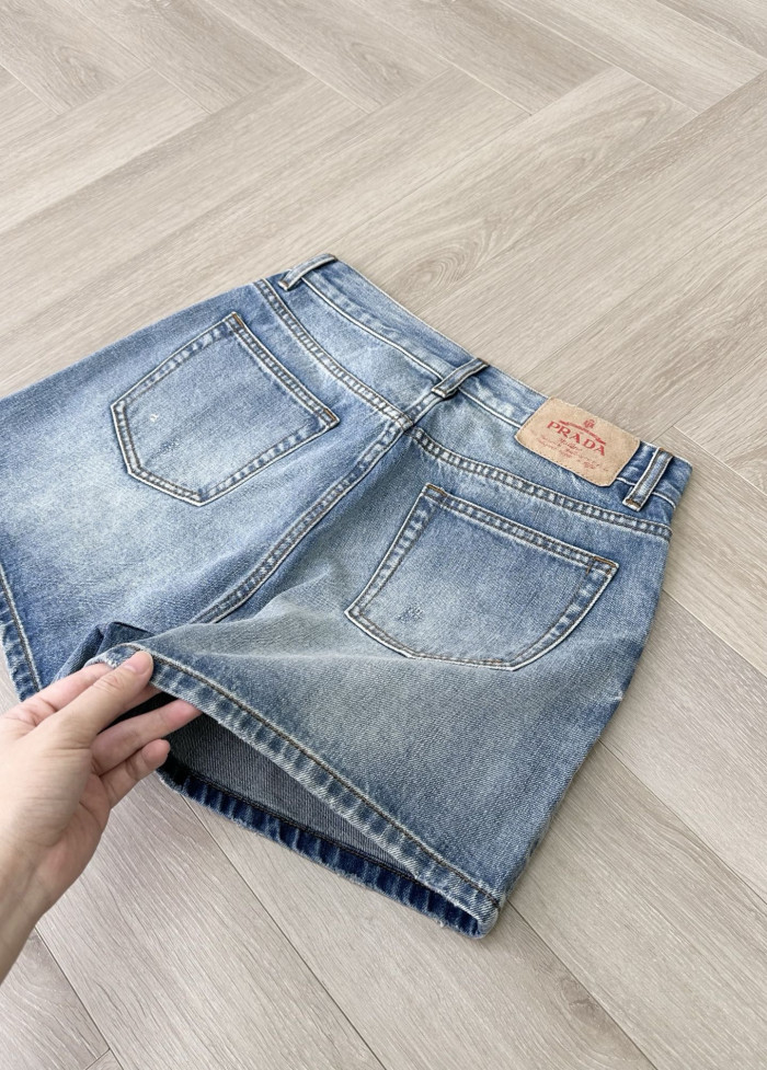 PRADA Navy Denim Shorts #382443