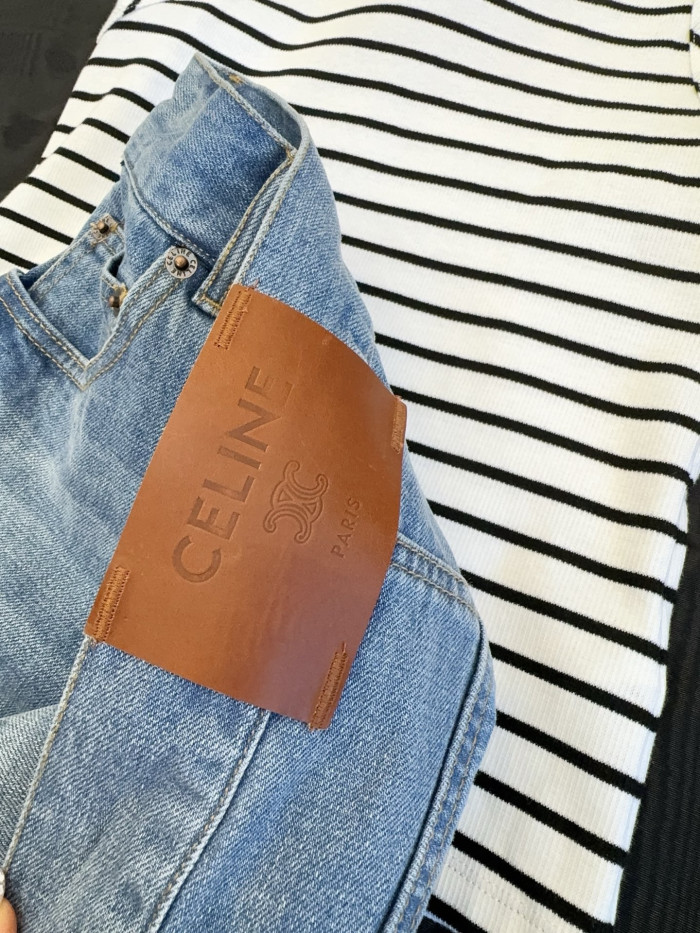 Celine Cotton Denim Shorts #382513