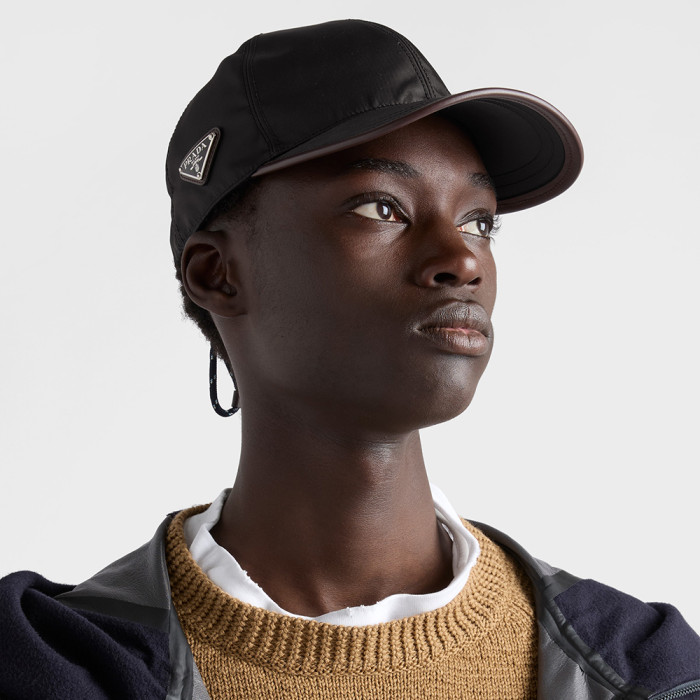 PRADA Black Prada Speedrock Re-nylon Baseball Cap #382804