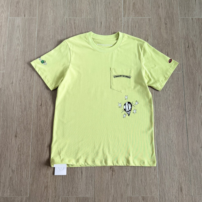 Chrome Hearts Neon Yellow Chrome Hearts x Matty Boy Chain Face T-Shirt #382666