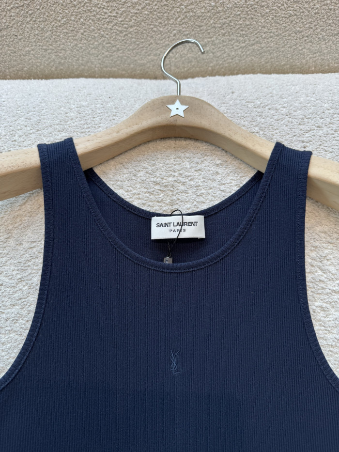 Saint Laurent CASSANDRE Tank Top in Ribbed Cotton Jersey #382618