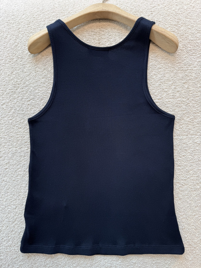 Saint Laurent CASSANDRE Tank Top in Ribbed Cotton Jersey #382618