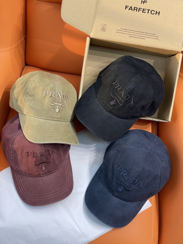 PRADA Burgundy Canvas Baseball Cap #382807