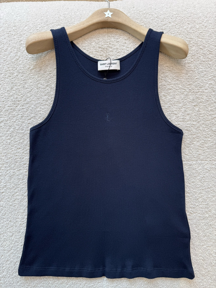 Saint Laurent CASSANDRE Tank Top in Ribbed Cotton Jersey #382618