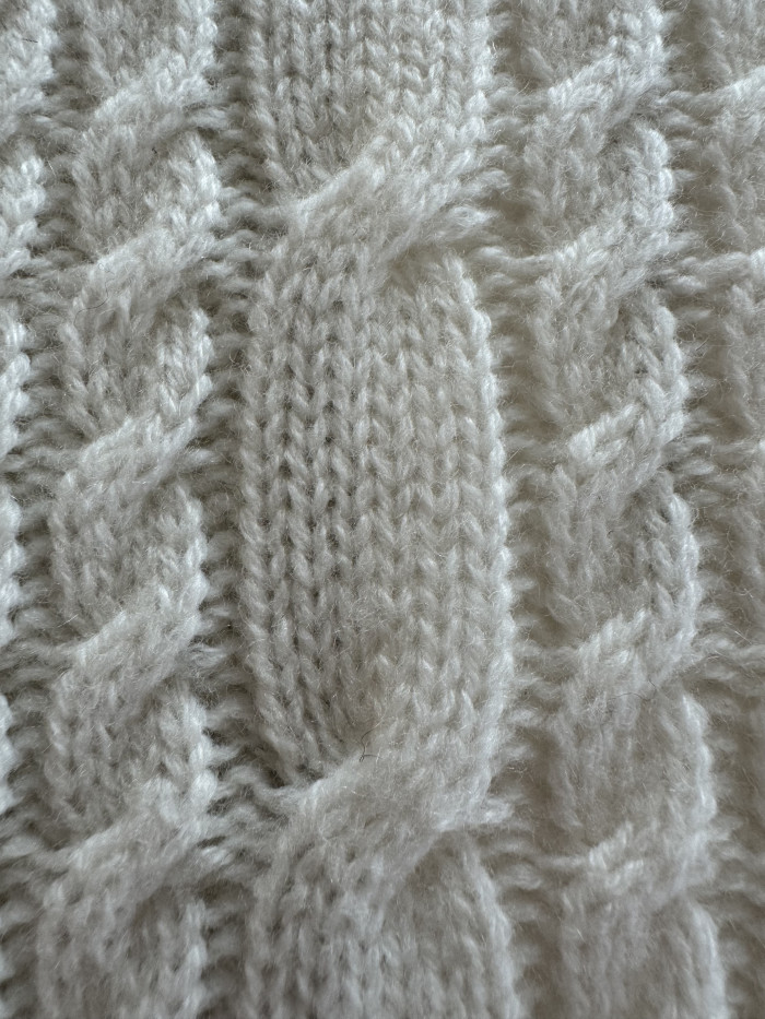 DIOR Sweater Ecru Cashmere Cable-Knit #382832